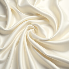 Obraz premium Smooth white satin silk fabric with a shiny wavy texture