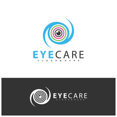 Eye Logo design vector template. Colorful media icon. Vision Logotype concept idea
