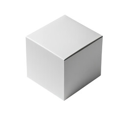 Fototapeta premium A solid, white cube, sharply defined, presented in a 3D perspective