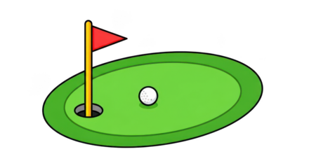 Golf Putting Green Illustration