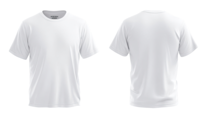 Front and back view of a plain white t-shirt (6)