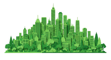 Fototapeta premium Green Cityscape Ecofriendly Urban Design