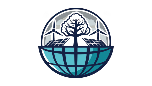 Green Energy Logo Wind Solar Tree