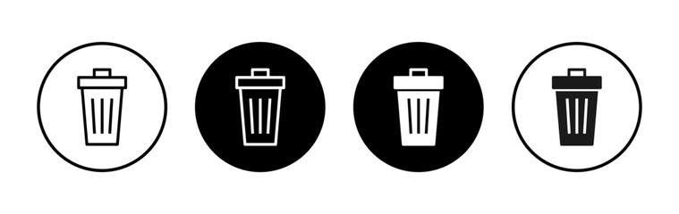 Trash icon symbol for apps and websites. trash can icon. delete sign and symbol.