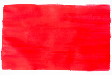 Abstract Red Painted Rectangle Texture on White Background