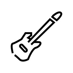 Black outline of an electric guitar, symbol of music and rock