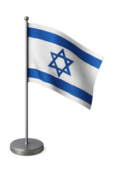 Flag with a blue stripe and white star on it. 3d isolated illustration on transparent background