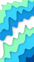 Layered abstract waves in blue and green tones