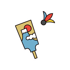 羽根つきのイラスト