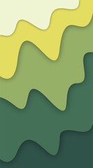 abstract layered paper cutouts in shades of green