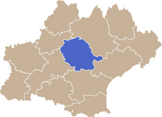 Illustration carte de la région Occitanie avec département Tarn mis en lumière