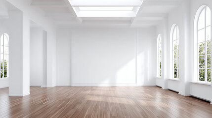 empty white and black gallery interior