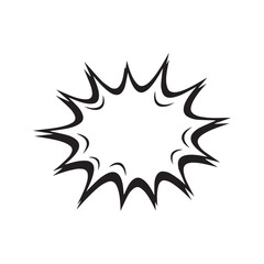 Comic book explosion speech bubble. Blank cartoon burst shape for text, pop art style vector illustration isolated on white background.
