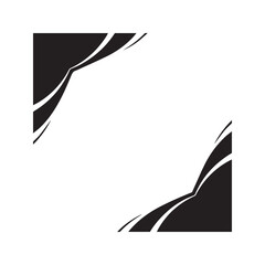 Modern abstract background with black wavy corner shapes. Elegant monochrome frame for social media, presentation, or business card design.
