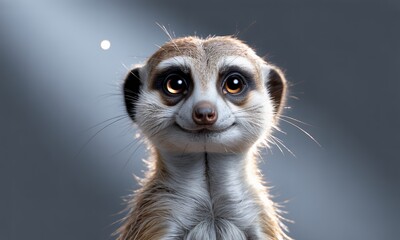Fototapeta premium Adorable Meerkat Portrait, Cute Animal Photography, Wildlife Close Up, Funny Mammal Face, Studio Shot, High Resolution Image