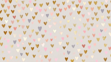 romantic glitter heart pattern wallpaper with soft pink, gold, and neutral tones, perfect for love-themed designs, valentine’s day, wedding invitations, anniversary backgrounds, or romantic projects