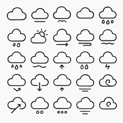 Fototapeta premium Detailed Weather Line Icons Collection in Minimalist Style