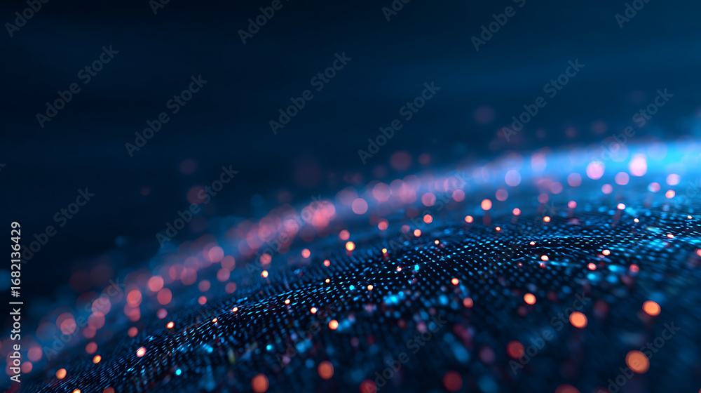 Poster digital graph and planet hologram background