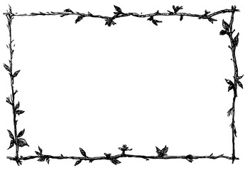 Black frame with leaf-like design and tiny colorful dots