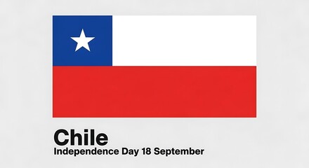 Chile Independence Day Flag: Textured National Symbol with Bold Colors and Celebration Text