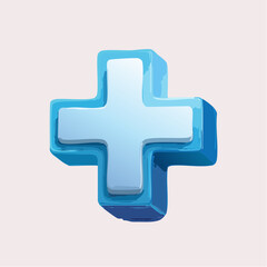 Obraz premium Blue Cross Illustration A Symbol of Healthcare and Addition with 3D Rendered Feel