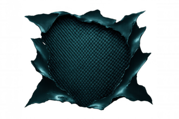 Ripped paper edge revealing dark green textured surface, providing transparent backdrop for graphic design and creative layouts