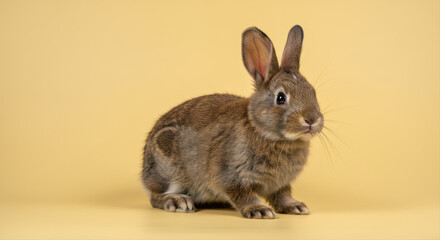 Brown rabbit studio portrait