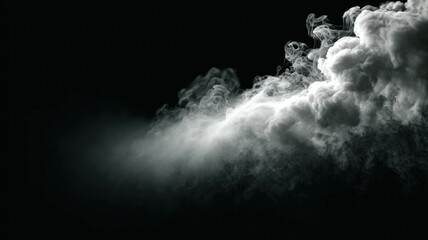 cinematic vapor cloud drifting from dry ice source, realistic texture, subtle motion blur, black background, high resolution fog overlay