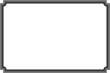 Obraz premium Elegant Vintage Certificate Black Frame with Corner Curved Out. 7