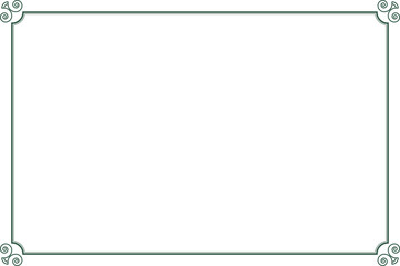 Obraz premium Elegant Vintage Certificate Green Frame with Corner Curved Out. 9