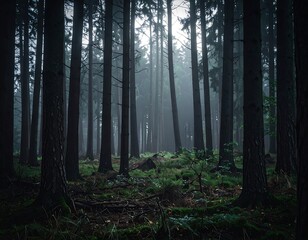 Obraz premium Misty forest scene (2)