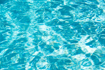 Background of water, surface blue swimming pool.