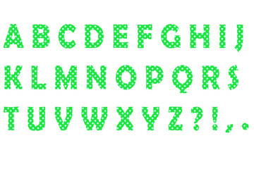 アルファベット 2 大文字 ドット 緑 水色