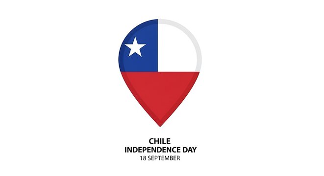 Chile Independence Day: Flag-Shaped Icon on White Background