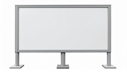 Obraz premium Blank Outdoor Advertising Billboard Sign, Grey Frame, Three Posts