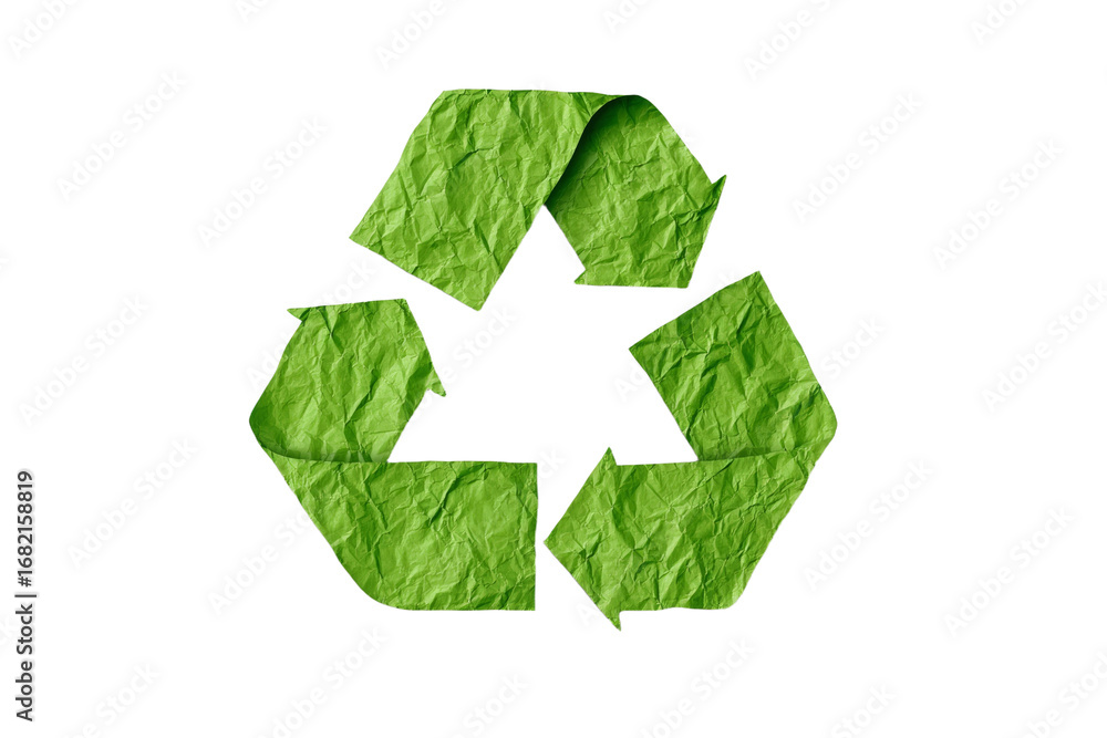 Poster a green paper with a triangle and arrows on it