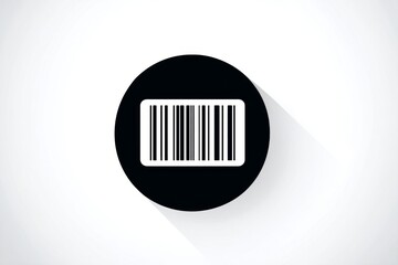 Black circle barcode icon with white shadow on light background