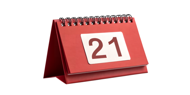 Calendar: The classic desk calendar is showcased, prominently displaying the date in a clean, minimalist style, perfect for conveying the passage of time, planning, and appointments.