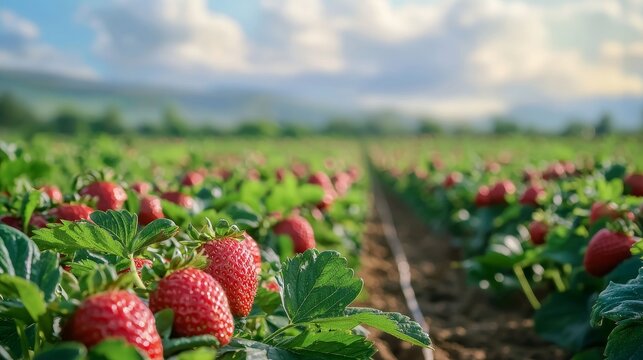 Agriculture farm of strawberry field