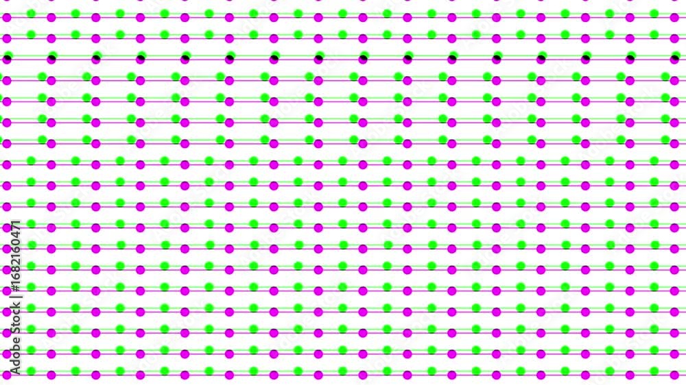 Poster dots and lines animation with distortions and glitch effects