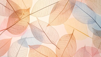 Delicate, translucent leaves in pastel colors