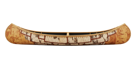 Birch Bark Canoe Isolated on Transparent Background
