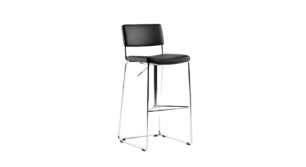 Black Bar Stool Isolated on Transparent Background