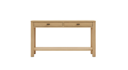 Wooden Console Table with Drawers Isolated on Transparent Background