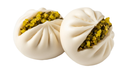 Steamed Buns isolated on Transparent Background. Chinese food