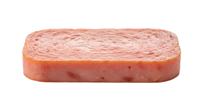 Spam Slice Isolated on Transparent Background. American food