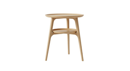 Fototapeta premium Wooden Side Table Isolated on Transparent Background
