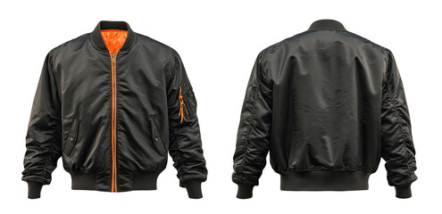 Full shot of a black bomber jacket