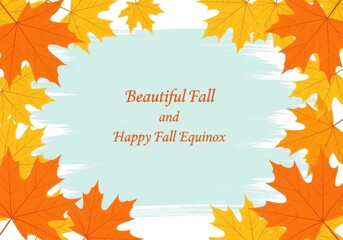 Autumn leaves frame with fall greetings