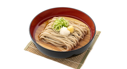 Soba Noodles isolated on Transparent Background. Japanese food